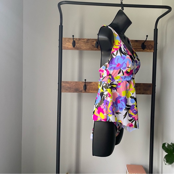 BAR III women’s paradise garden print tankini 2 pieces bikini swim suit size L - Picture 5 of 6